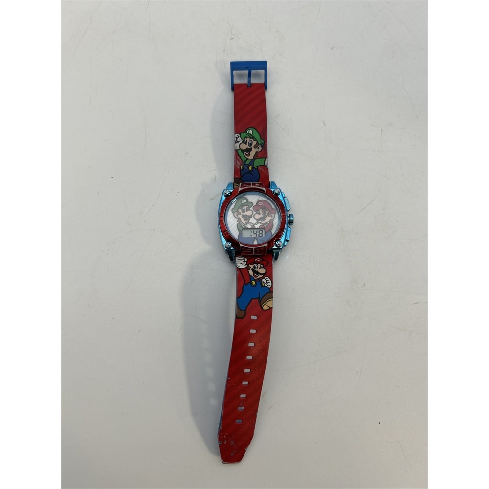 Kid's SUPER MARIO BROS Movie Digital Light Up Watch, Blue Case & Band, Runs